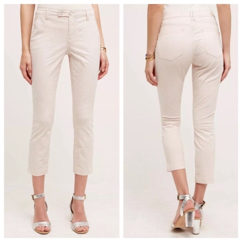Anthropologie Pilcro Blush Stripe Crop Jeans - Size 27